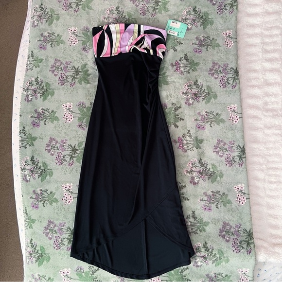 Vintage Dresses & Skirts - Vintage My Michelle Y2K Retro Pattern Strapless Midi Dress 💗🖤